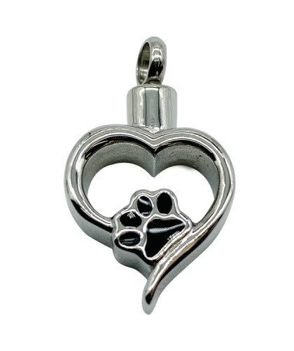 Open Heart With Black Paw Print