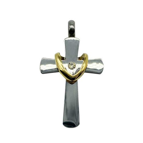 Silver Draped Cross Pendant