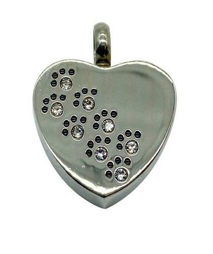 Silver Heart With Small Paw Prints
