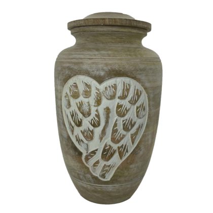 Angel Wing Wood Urn