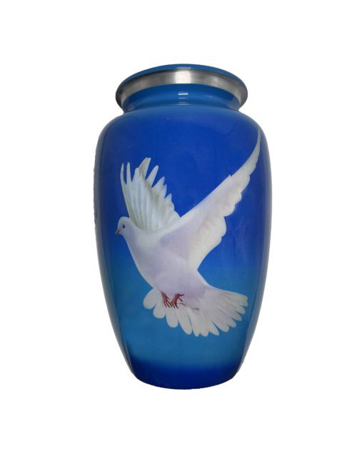 White Dove Aluminum Urn