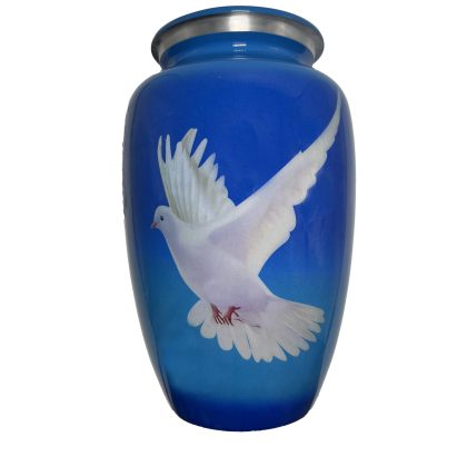White Dove Aluminum Urn