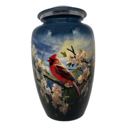 Floral Cardinal Urn