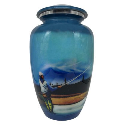 Gone Fishing Aluminum Urn